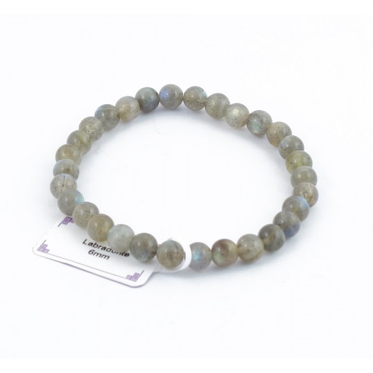 Bracelet perles 6mm - labradorite claire