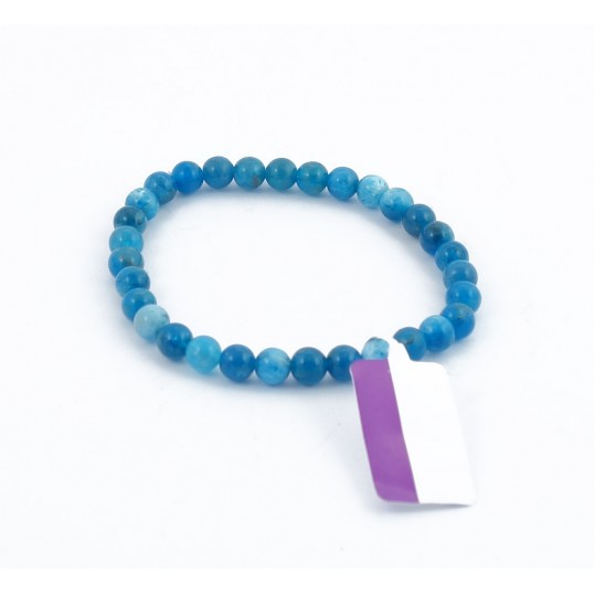 Bracelet perles 6mm - apatite bleue