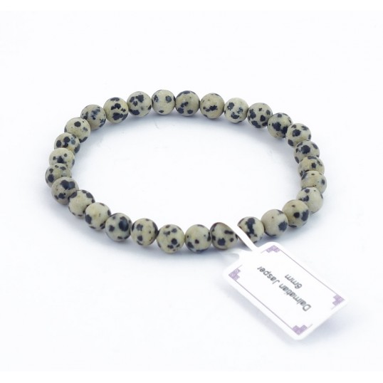 Bracelet perles 6mm - jaspe dalmatien