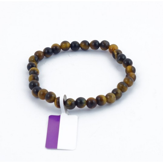 Bracelet perles 6mm - oeil de tigre