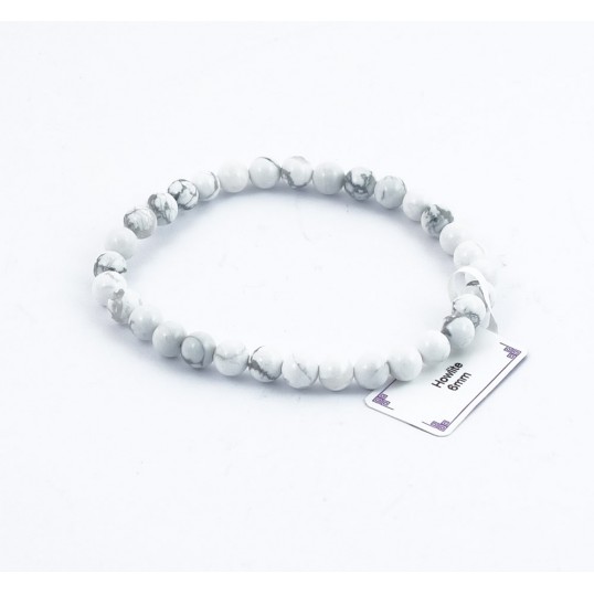 Bracelet perles 6mm - howlite
