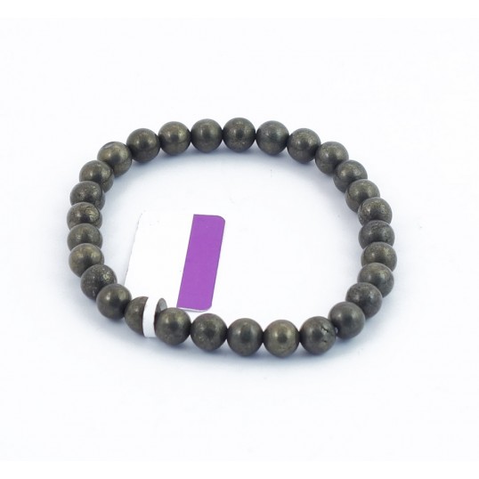 Bracelet perles 6mm - pyrite