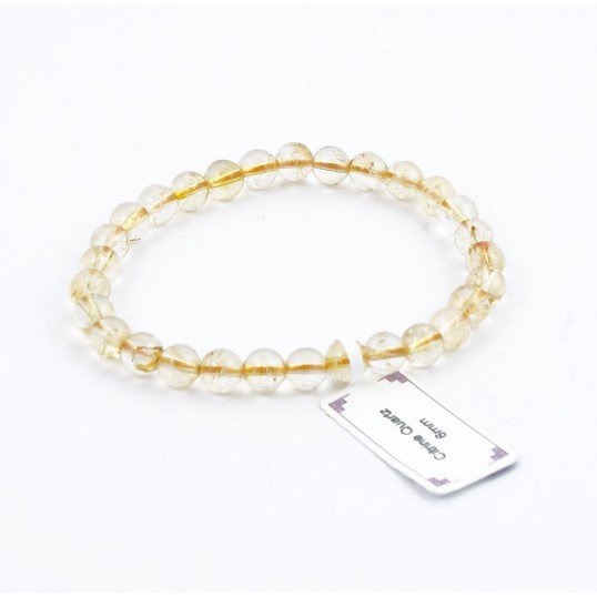 Bracelet perles 6mm - citrine