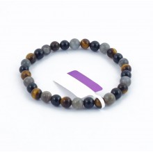 Bracelet perles 6mm - protection A - 3 pierres