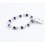 Bracelet perles 6mm - clarté et coeur 3 pierres