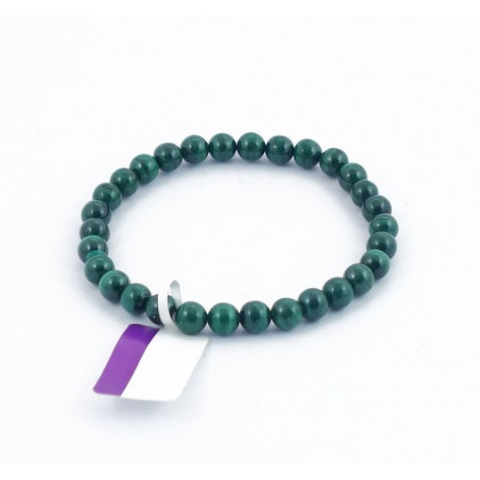 Bracelet perles 6mm - malachite (foncée)