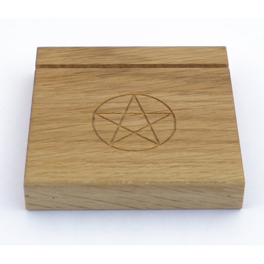 Artisanat chêne - support carte oracle "Pentacle"
