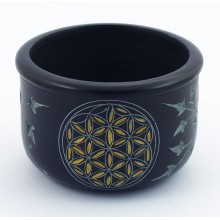 Bol encens - fleur de vie noir et or