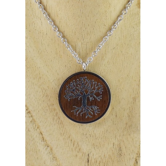 Pendentif - Arbre de vie sur noyer