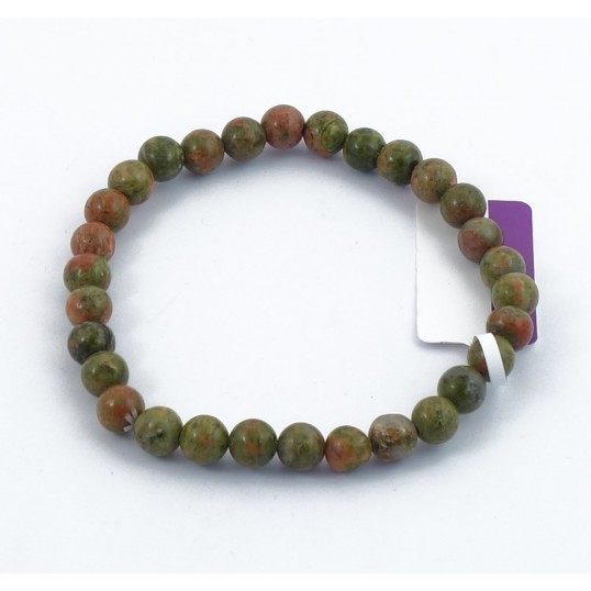 Bracelet perles 6mm - unakite