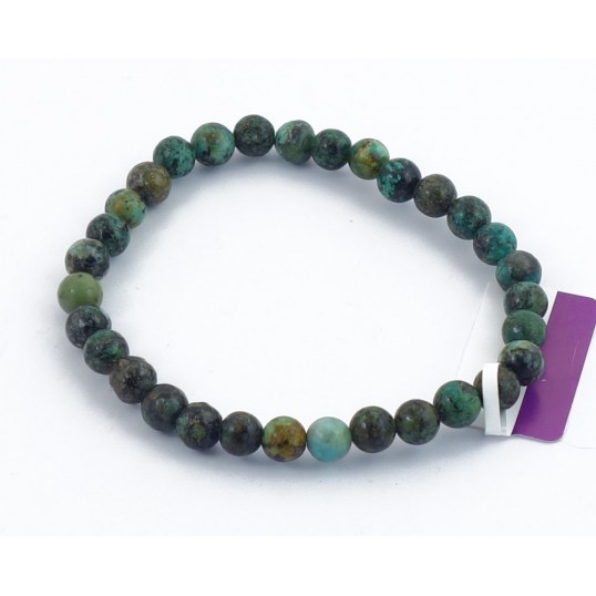 Bracelet perles 6mm - turquoise africaine