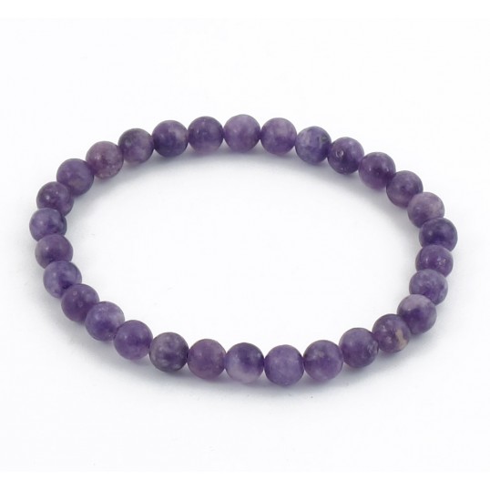 Bracelet perles 6mm - lépidolite