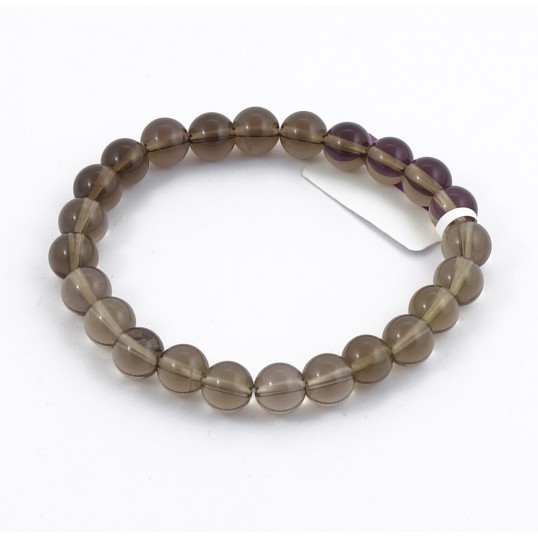 Bracelet perles 8mm - quartz fumé