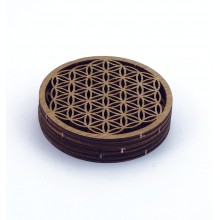 Fleur de vie - Bois teinté - 6cm - Lot de 5 pièces