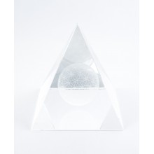Pyramide fleur de vie cristal 10cm