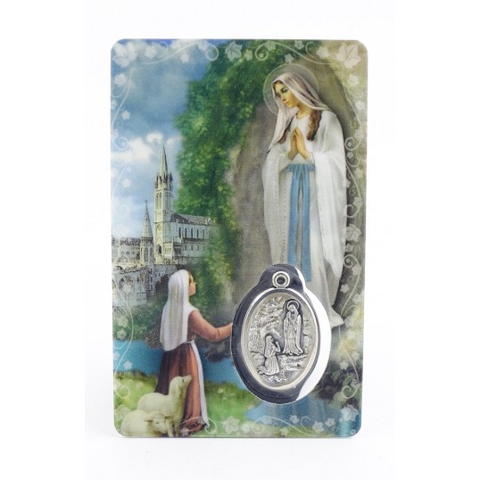 Carte médaille - Notre Dame de Lourdes