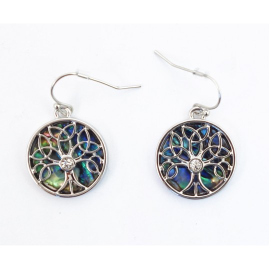 Boucles d'oreilles - Arbre de vie Paua (cristal)