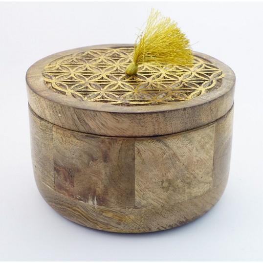 Boîte ronde - fleur de vie grande