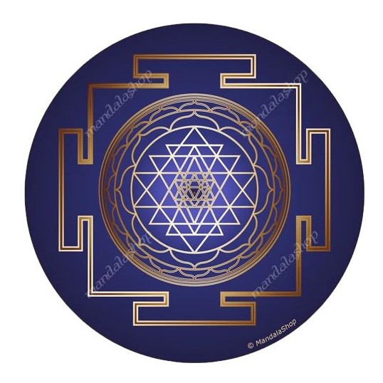 Disque harmonisant - Shri Yantra - bleu foncé