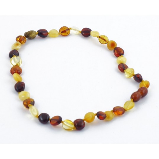 Collier ambre ovale multicolore - bébé