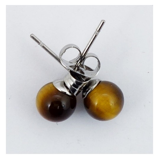 Boucles d'oreille - perles oeil de tigre