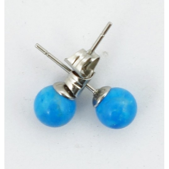 Boucles d'oreille - perles turquoise