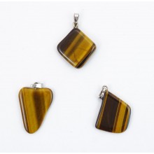 Pendentif pierre - oeil de tigre plat