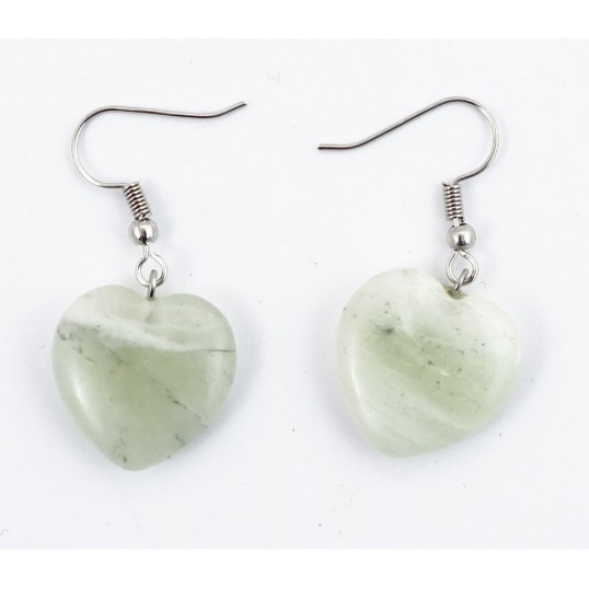 Boucles d'oreille - coeur de jade