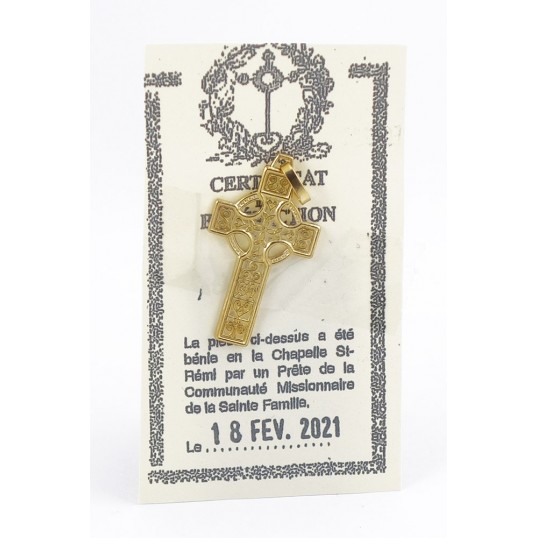 Pendentif - Croix celtique doré - grande