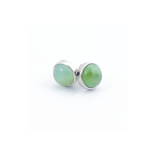 Boucles d'oreille - jade verte rondes