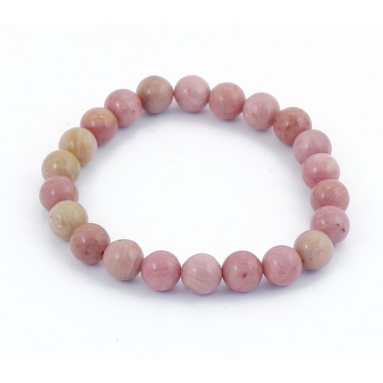 Bracelet perles 8mm - rhodonite unie