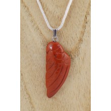 Pendentif - Aile d'ange jaspe rouge