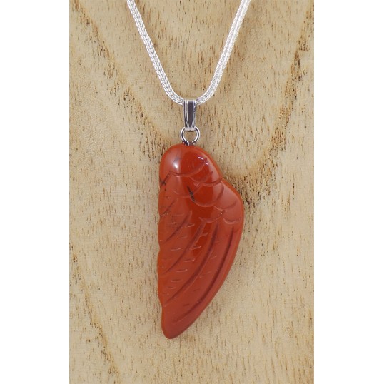 Pendentif - Aile d'ange jaspe rouge
