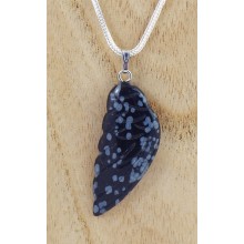 Pendentif - Aile d'ange obsidienne mouchetée