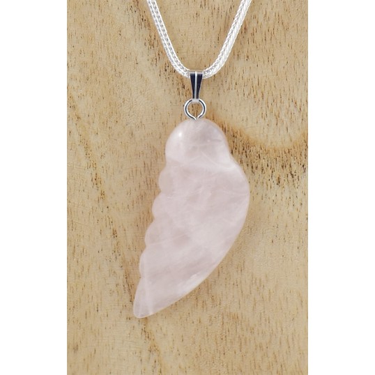 Pendentif - Aile d'ange quartz rose