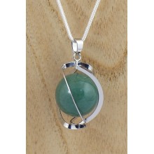 Pendentif - sphère ADN - aventurine verte