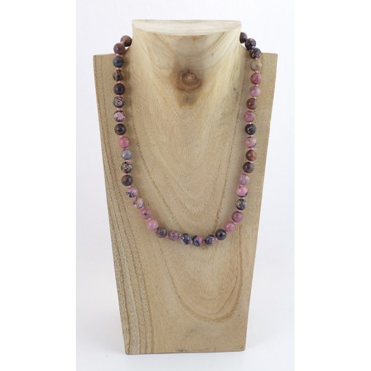 Collier perles - Rhodonite