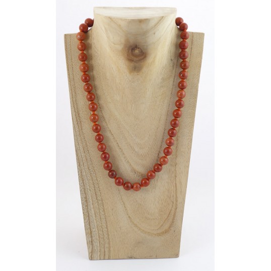 Collier perles - Jaspe rouge