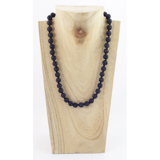 Collier perles - Pierre de lave