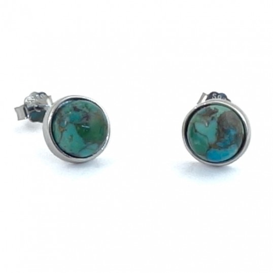 Boucles d'oreille - turquoise ronde