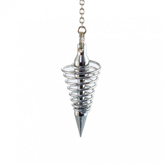 Pendule spirale étroit - chromé