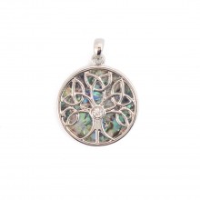 Pendentif - Arbre de vie paua & cristal