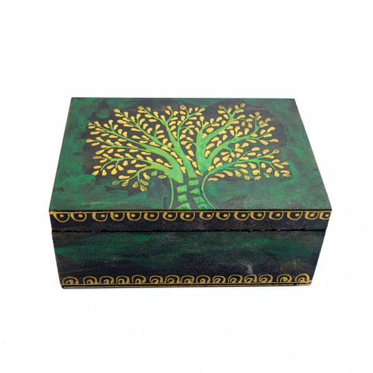 Boîte rangement - Arbre de vie verte petite