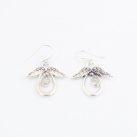 Boucles d'oreille - Ange pierre de lune