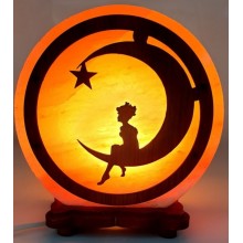 Lampe de sel de l'Himalaya Petit Prince sur la Lune - 5 kg