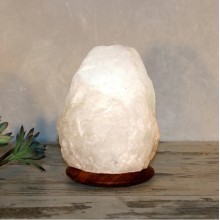 Lampe de sel de l'Himalaya blanche brute naturelle - 1 à 2 kg