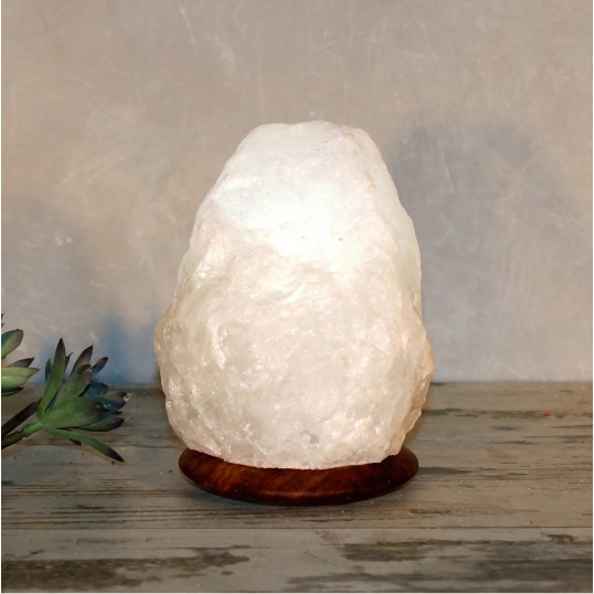 Lampe de sel de l'Himalaya blanche brute naturelle - 1 &agrave; 2 kg